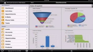 Microsoft Dynamics CRM Mobile iPad dashboards