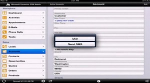 Microsoft Dynamics CRM Mobile iPad forms