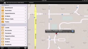 Microsoft Dynamics CRM Mobile iPad Google Maps