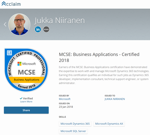 microsoft dynamics crm certification