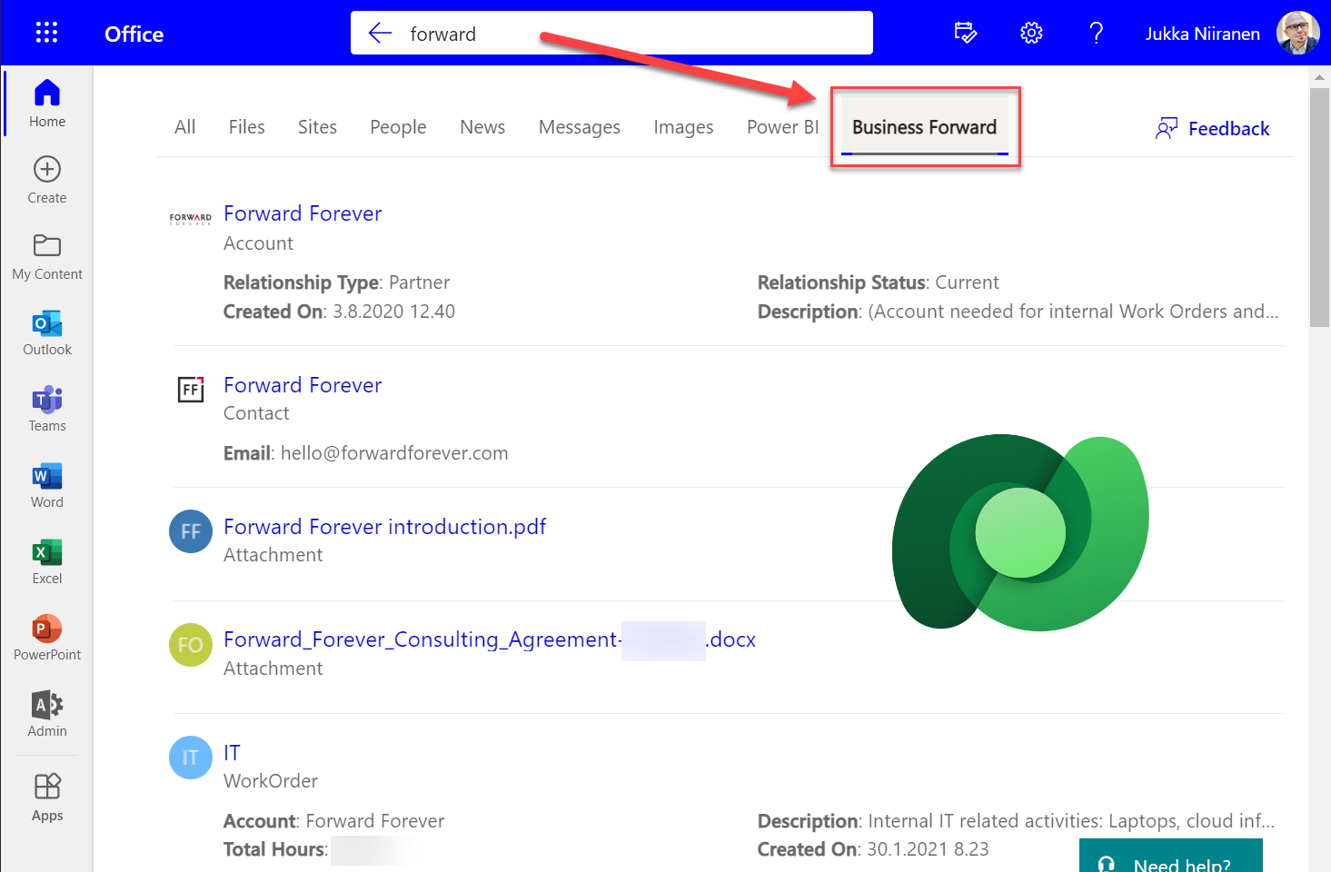 Dataverse results inside Microsoft Search in Office, SharePoint, Bing